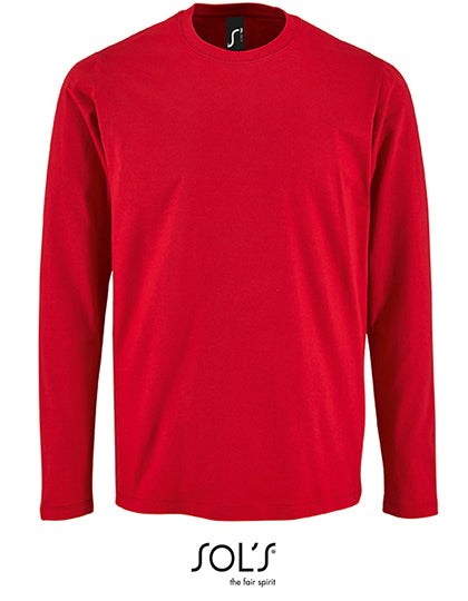 Men´s Long Sleeve T-Shirt Imperial in Red, Größe XS