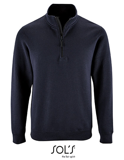 Men´s Zip High Collar Sweatshirt Stan in French Navy, Größe 3XL