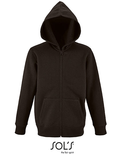 Kids´ Zip Hoodie Stone in Black, Größe 12 years (142/152)