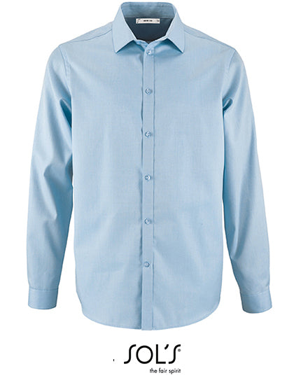 Men´s Herringbone Shirt Brody in Sky Blue, Größe 4XL