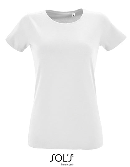Women´s Round Neck Fitted T-Shirt Regent in White, Größe XXL