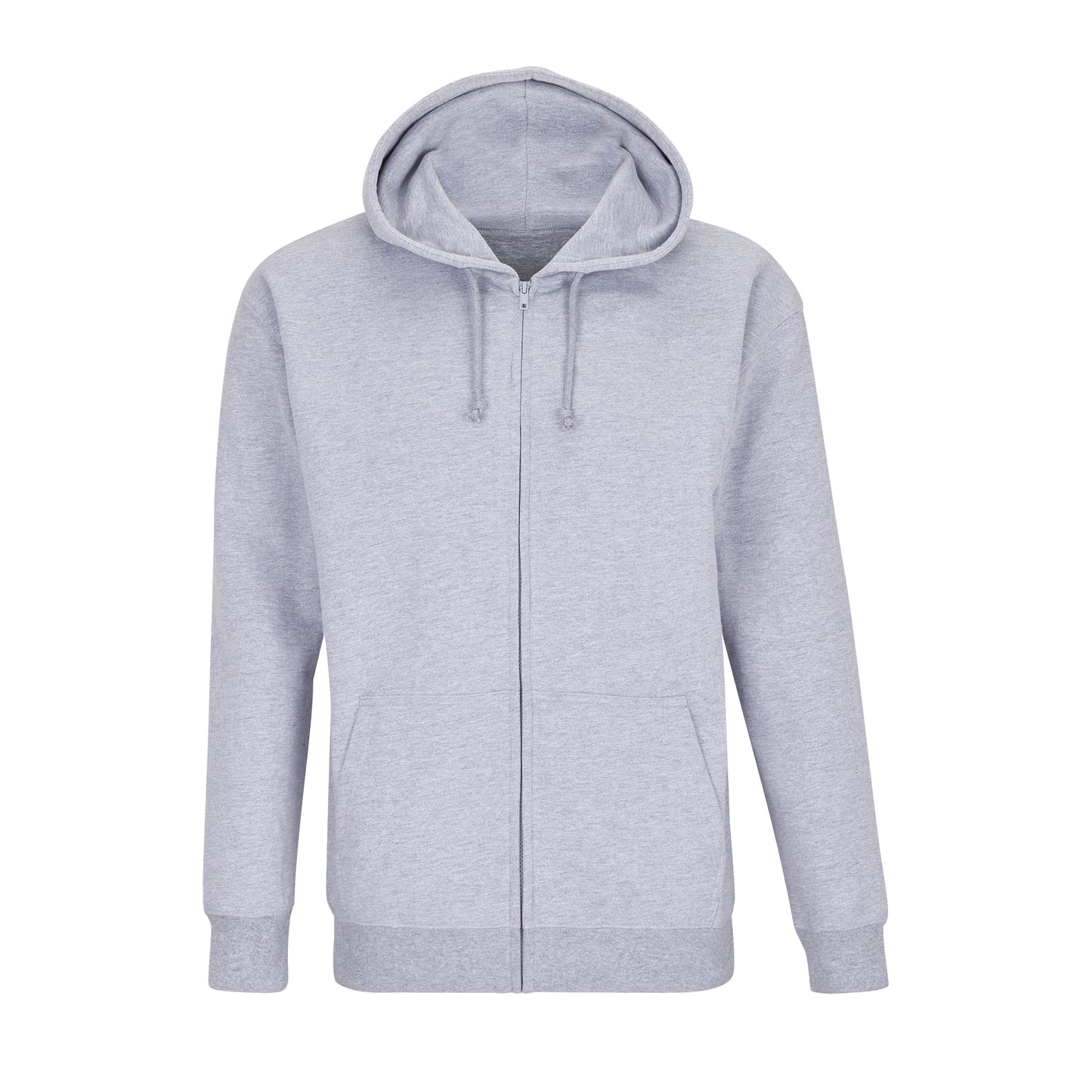 Unisex Full-Zip Hoodie Carter in Grey Melange, Größe 3XL