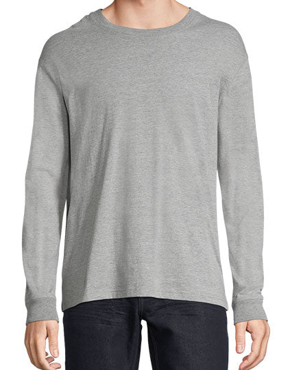 Unisex Long Sleeve T-Shirt Pioneer in Grey Melange, Größe 4XL