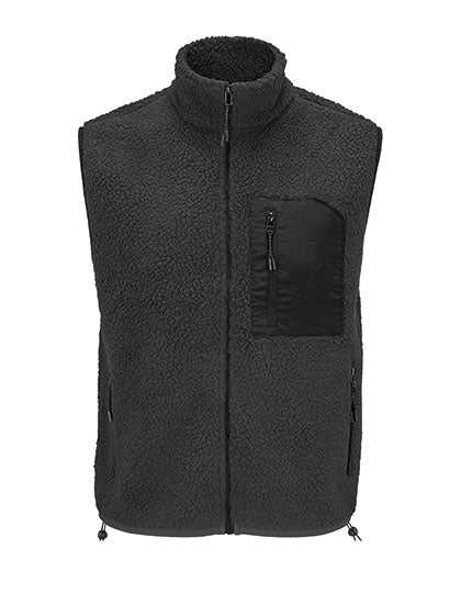 Unisex Sherpa Bodywarmer Fury in Carbon Grey, Größe 3XL