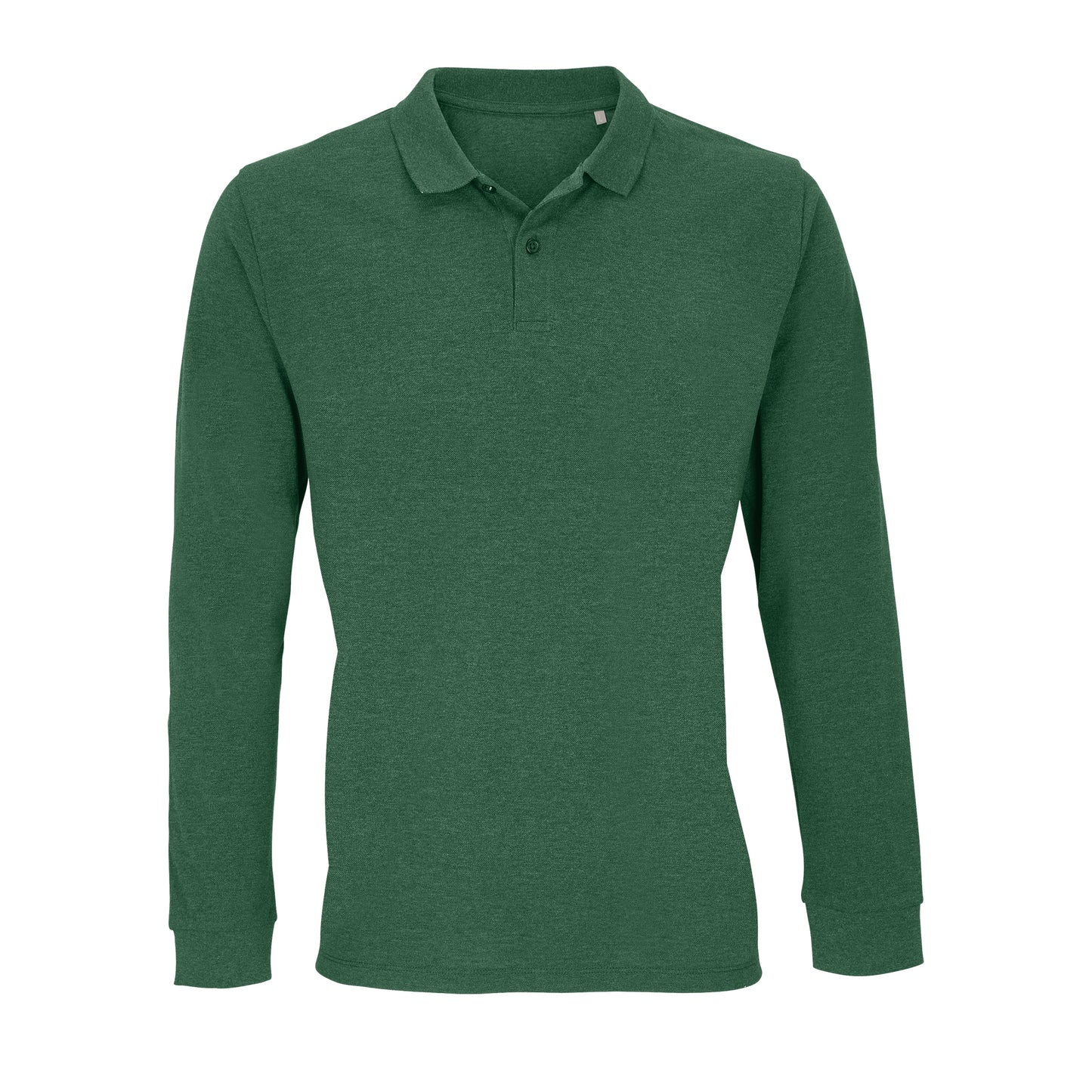 Unisex Long Sleeve Polo Shirt Planet in Bottle Green, Größe 5XL