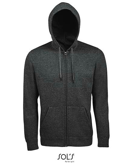 Men´s Hooded Zipped Jacket Seven in Charcoal Melange, Größe 3XL