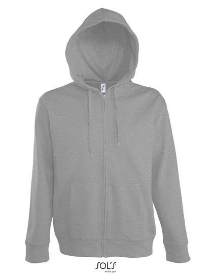 Men´s Hooded Zipped Jacket Seven in Grey Melange, Größe 3XL