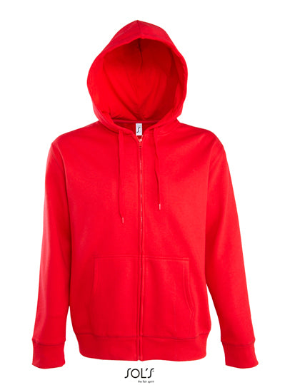 Men´s Hooded Zipped Jacket Seven in Red, Größe 3XL