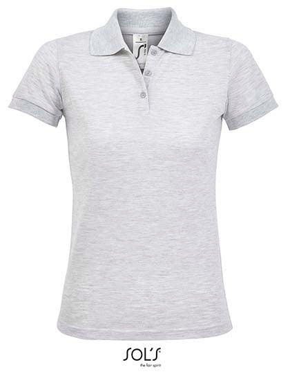Women´s Polo Shirt Prime in Ash (Heather), Größe 3XL