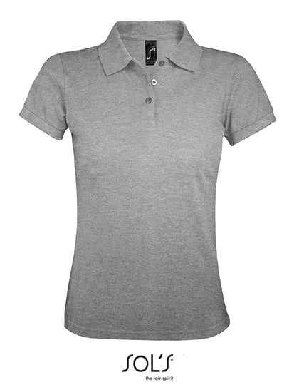 Women´s Polo Shirt Prime in Grey Melange, Größe 3XL