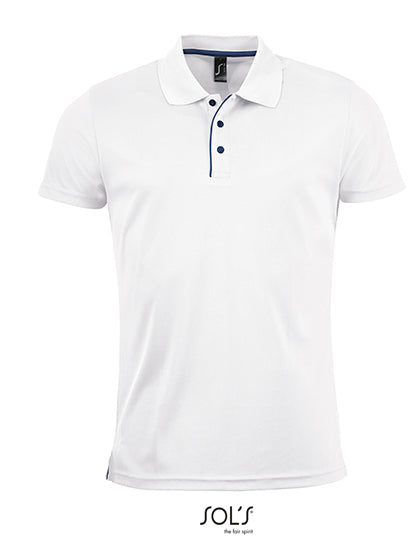 Men´s Sports Polo Shirt Performer in White, Größe 3XL