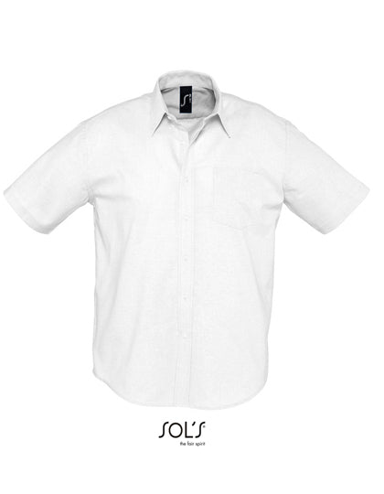 Men´s Oxford-Shirt Brisbane Short Sleeve in White, Größe 4XL
