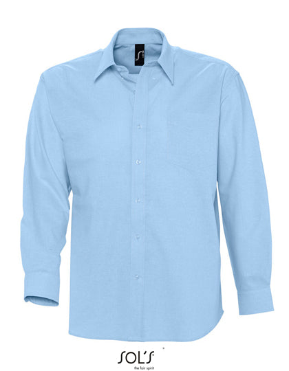 Men´s Oxford-Shirt Boston Long Sleeve in Sky Blue, Größe 4XL