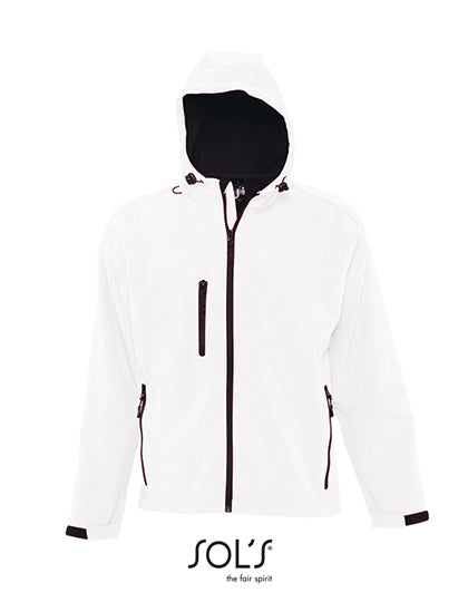 Men´s Hooded Softshell Jacket Replay in White, Größe 3XL