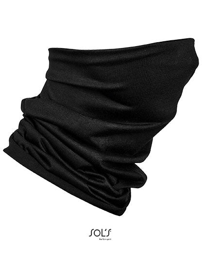 Multifunctional Neck Warmer Bolt in Black, Größe 25 x 50 cm