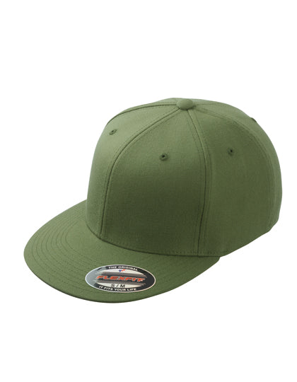 6 Panel Flexfit® Flat Peak Cap in Olive, Größe L/XL (58/59 cm)
