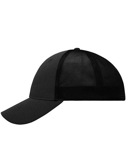 6 Panel Elastic Fit Mesh Cap in Black, Größe L/XL (58/59 cm)