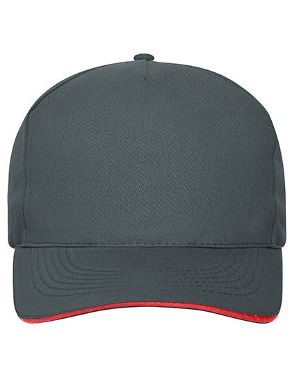 5 Panel Sandwich Cap Bio Cotton in Graphite, Größe One Size