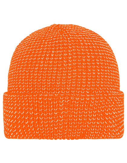 Reflective Winter Beanie in Bright Orange, Größe One Size