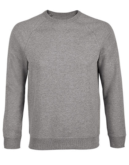 Men´s French Terry Sweatshirt Nelson in Gray Melange, Größe 4XL
