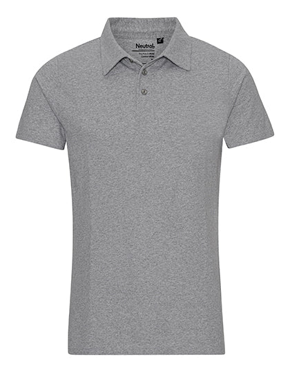 Recycled Cotton Polo in Grey Melange, Größe 3XL
