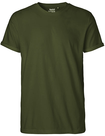 Men´s Roll Up Sleeve T-Shirt in Military, Größe 3XL