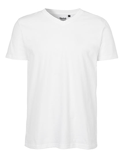 Men´s V-Neck T-Shirt in White, Größe 3XL