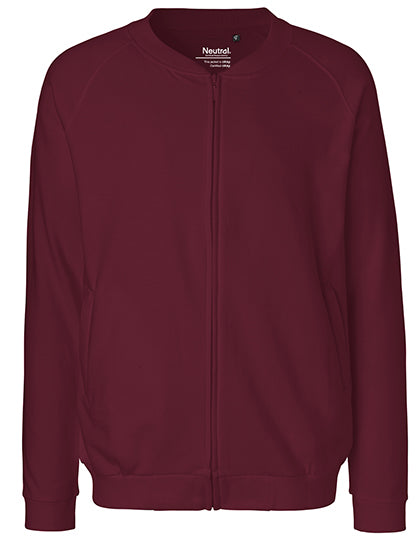 Unisex Jacket With Zip in Bordeaux, Größe 3XL