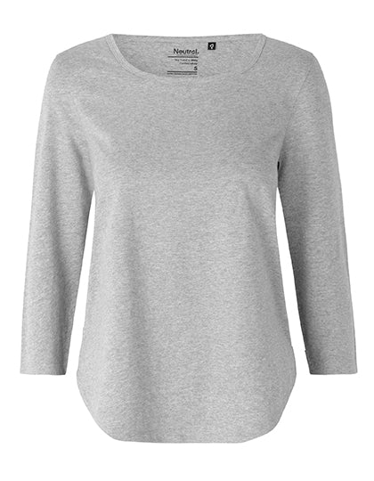 Ladies´ Three Quarter Sleeve T-Shirt in Sport Grey, Größe XXL