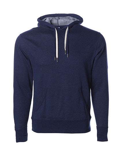 Unisex Midweight French Terry Hooded Pullover in Navy Heather, Größe XXL