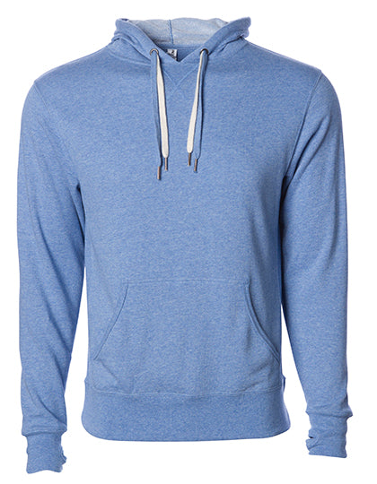 Unisex Midweight French Terry Hooded Pullover in Sky Heather, Größe XXL