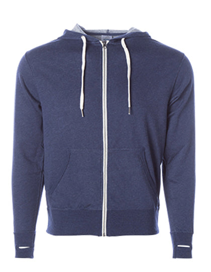 Unisex Midweight French Terry Zip Hood in Navy Heather, Größe XXL