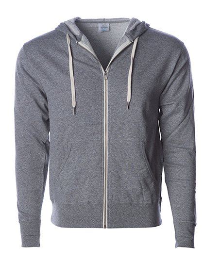 Unisex Midweight French Terry Zip Hood in Salt-N-Pepper, Größe XXL