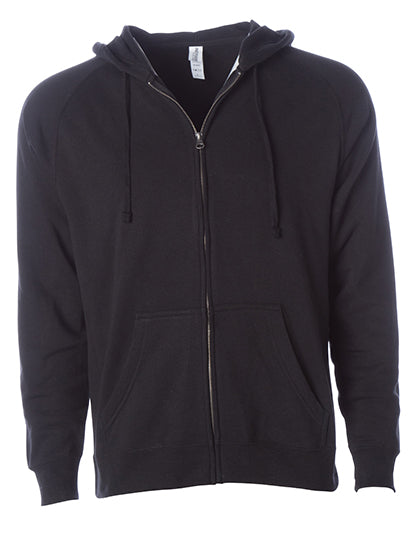 Unisex Midweight Special Blend Raglan Zip Hood in Black, Größe 3XL