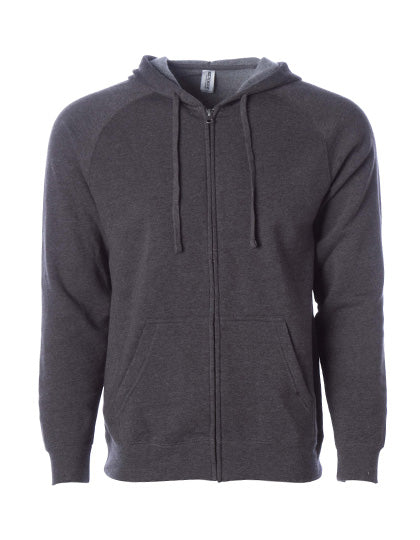 Unisex Midweight Special Blend Raglan Zip Hood in Carbon, Größe 3XL