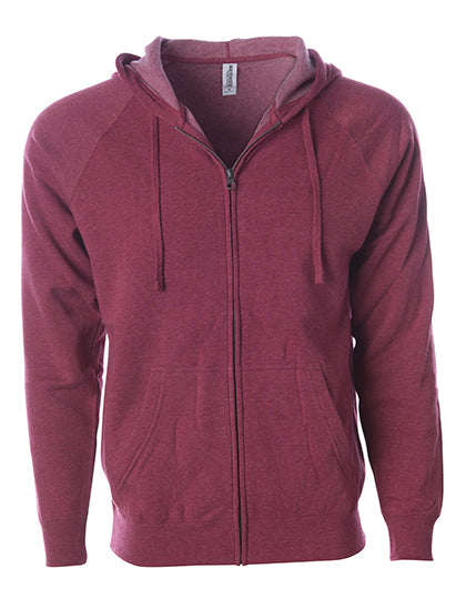 Unisex Midweight Special Blend Raglan Zip Hood in Crimson, Größe 3XL