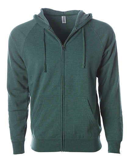 Unisex Midweight Special Blend Raglan Zip Hood in Moss, Größe 3XL