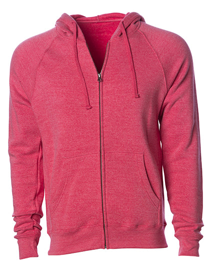 Unisex Midweight Special Blend Raglan Zip Hood in Pomegranate, Größe 3XL