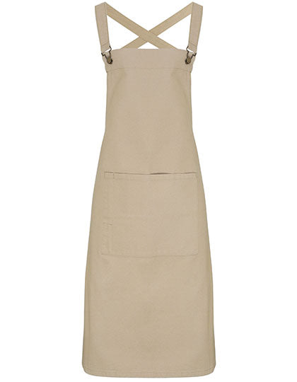 Cross Back Barista Bib Apron in Khaki (ca. Pantone 7503C), Größe 72 x 86 cm