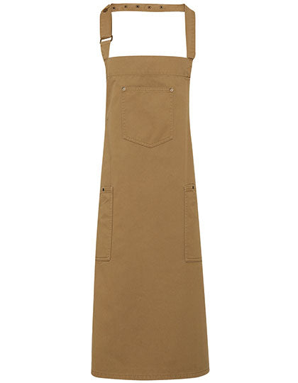 Cotton Chino Bib Apron in Khaki, Größe 72 x 86 cm