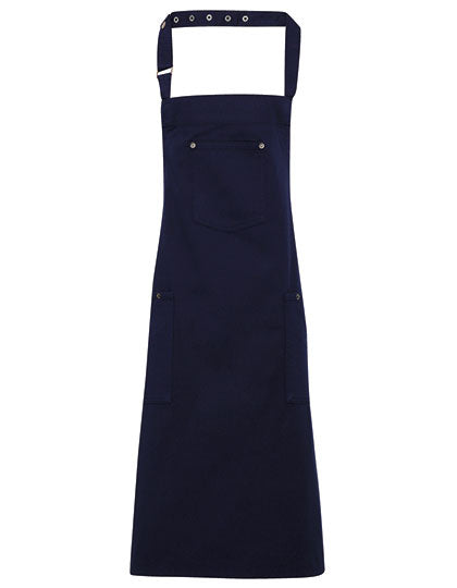 Cotton Chino Bib Apron in Navy (ca. Pantone 2378C), Größe 72 x 86 cm