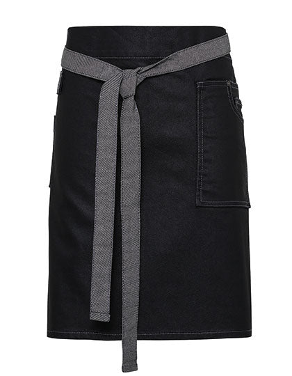 Division Waxed Look Denim Waist Apron in Black Denim (ca. Pantone 433C), Größe 70 x 50 cm