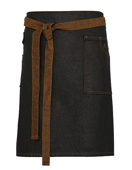 Division Waxed Look Denim Waist Apron in Black (ca. Pantone Black C), Größe 70 x 50 cm