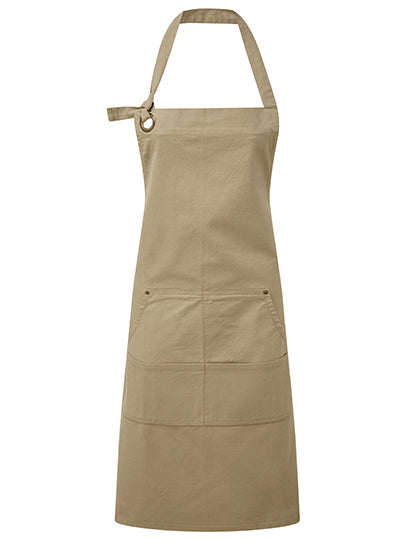 Calibre Heavy Cotton Canvas Pocket Apron in Khaki (ca. Pantone 7536C), Größe 72 x 86 cm