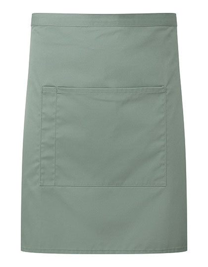 Colours Mid Length Apron with Pocket in Sage (ca. Pantone 5497C), Größe 70 x 50 cm