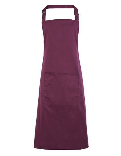 Colours Collection Bib Apron With Pocket in Aubergine (ca. Pantone 5115C), Größe 72 x 86 cm