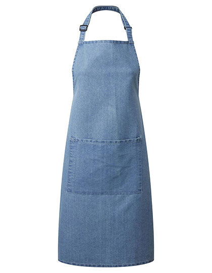 Colours Collection Bib Apron With Pocket in Blue Denim (ca. Pantone 2166C), Größe 72 x 86 cm