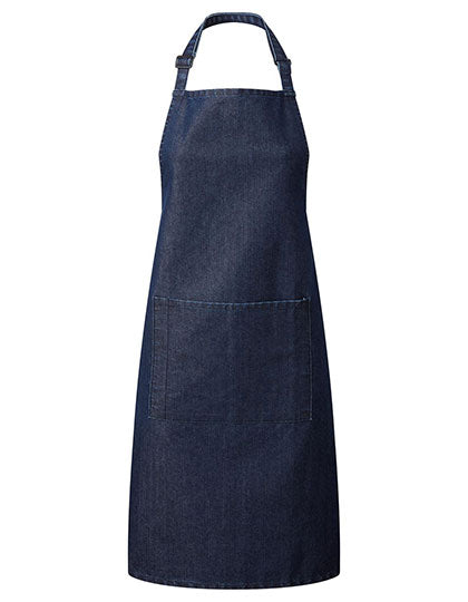 Colours Collection Bib Apron With Pocket in Indigo Denim, Größe 72 x 86 cm