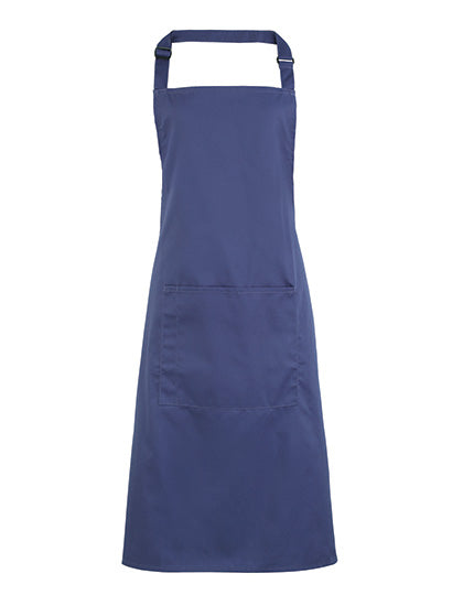 Colours Collection Bib Apron With Pocket in Marine Blue (ca. Pantone 281C), Größe 72 x 86 cm