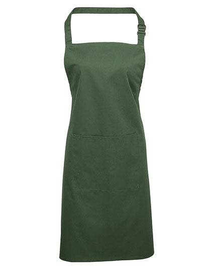 Colours Collection Bib Apron With Pocket in Moss Green (ca. Pantone 2410C), Größe 72 x 86 cm